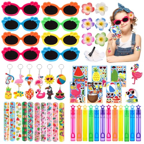 72Pcs Hawaii Party Mitgebsel Kindergeburtstag Mini Seifenblasen Sonnenbrille Haarspangen Schnapparmband Schlüsselanhänger Aufklebern Tropischen Garten Sommer Party Deko Hawaiian Luau Gastgeschenke 72Pcs Hawaii Party Mitgebsel Kindergeburtstag Mini Seifenblasen Sonnenbrille Haarspangen Schnapparmband Schlüsselanhänger Aufklebern Tropischen Garten Sommer Party Deko Hawaiian Luau Gastgeschenke von Toyssa