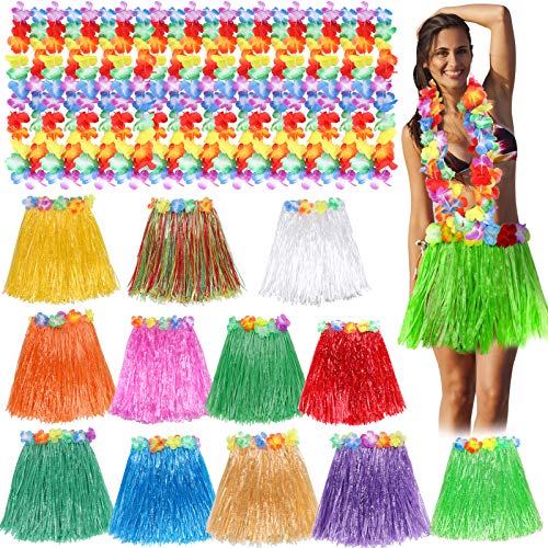 Toyssa Hawaii Hula Set Hula Rock mit Hawaii Blumenkette Grass Rock und Blumen Halskette Hawaiian Kostüm Set für Mädchen Frauen Hula Luau Beach Party Deko Toyssa Hawaii Hula Set Hula Rock mit Hawaii Blumenkette Grass Rock und Blumen Halskette Hawaiian Kostüm Set für Mädchen Frauen Hula Luau Beach Party Deko von Toyssa