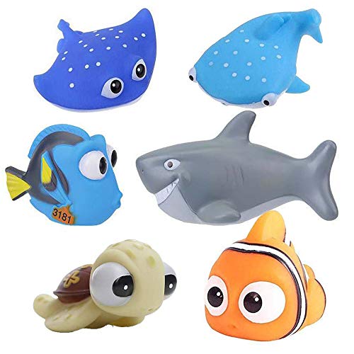 Baby Badespielzeug, Finden Dory Nemo Spritzen Spielzeug Bath Squirters Badespielzeug für Baby- und Kleinkindspielzeug Duschen und Schwimmen (6 Stück) von Shienus