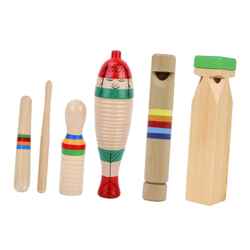 1 Satz Instrumenten für Teiliges Holzspielzeug mit Zugpfeife Fisch Frosch Schaber und Resonator für Musikalische Frühförderung von Kleinkindern 1 Satz Instrumenten für Teiliges Holzspielzeug mit Zugpfeife Fisch Frosch Schaber und Resonator für Musikalische Frühförderung von Kleinkindern von Toyvian