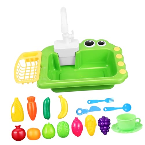 1 Satz Küchenspielzeug mit Wasser für Spielspüle mit Realistischem Wasserfluss Sicher und Langlebig für Rollenspiele und Kreative Aktivitäten Abflusskorb für Stundenlangen Spaß von Toyvian