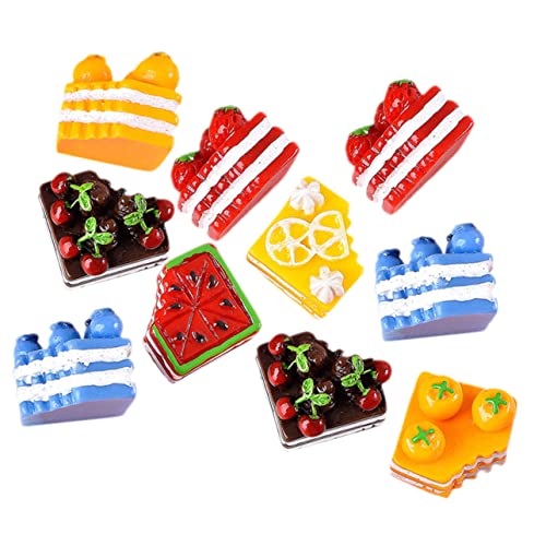 10 Stück Teiliges Kuchen Dekorationen aus Harz Realistische Modelle für DIY Bastelprojekte Puppenhaus Dekoration und Handy Zubehör Lebendige Farben und Details von Toyvian
