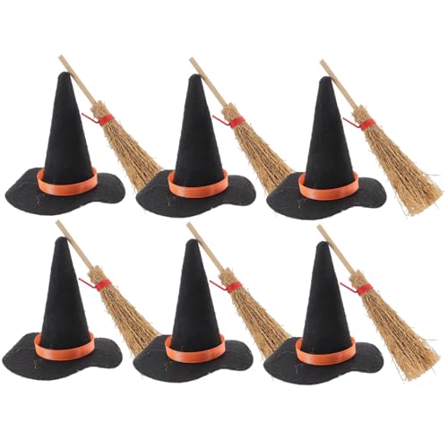 12Stücke Teiliges Mini Hexenhüte und Besen für Halloween Dekoration Zubehör für Puppenhäuser und Mini Landschaften Leuchtende Farben Requisiten für Kreative 12Stücke Teiliges Mini Hexenhüte und Besen für Halloween Dekoration Zubehör für Puppenhäuser und Mini Landschaften Leuchtende Farben Requisiten für Kreative von Toyvian