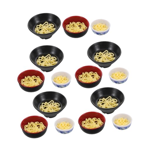 15St Ramen-Schüssel- süße Schlüsselanhänger Künstliche Ramenschale Ramen-Nudeln Nudelspielzeug Puppenhaus Zubehör Ramen- Essen Nudelschüssel Requisiten Plastik Toyvian von Toyvian