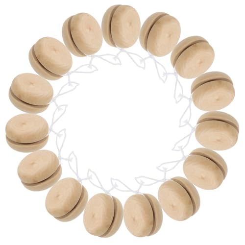 15Stücke Teiliges Holzspielzeug DIY Yo Yo für Basteln für Kreative Aktivitäten Interaktive Eltern Junge Mädchen Erlebnisse Sicheres für Spaß und Freude von Toyvian