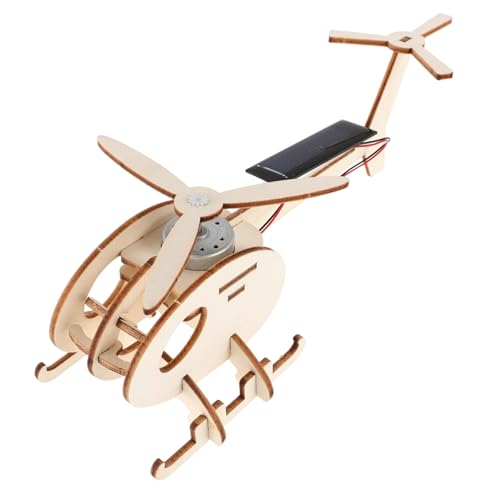 1Satz DIY Solar Helikopter Modellspielzeugset für Einfacher Holz Bausatz für Technische Experimente und Bildung für Jungen und Fördert Kreatives Lernen und Entdeckung von Toyvian