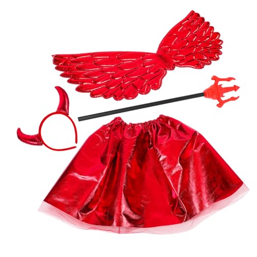 1Satz Halloween Kostümset für Teiliges Teufel Cosplay mit Tüllrock Einhornflügeln und Herzstab für Partys und Rollenspiele 1Satz Halloween Kostümset für Teiliges Teufel Cosplay mit Tüllrock Einhornflügeln und Herzstab für Partys und Rollenspiele von Toyvian