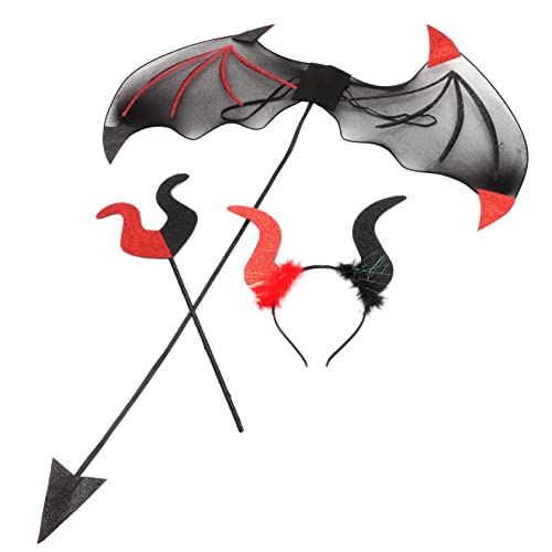1Satz Halloween Teufel Kostüm Set mit Flügeln Hörnern und Teufelsstock Teiliges Kostümzubehör für Partys und Cosplay für Damen und Herren 1Satz Halloween Teufel Kostüm Set mit Flügeln Hörnern und Teufelsstock Teiliges Kostümzubehör für Partys und Cosplay für Damen und Herren von Toyvian