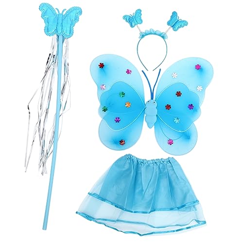 1Satz Schmetterlingsflügel Kostümset für Teiliges mit Rock Stirnband und Schmetterlingsflügel für Kostümpartys Halloween und Themenanlässe von Toyvian