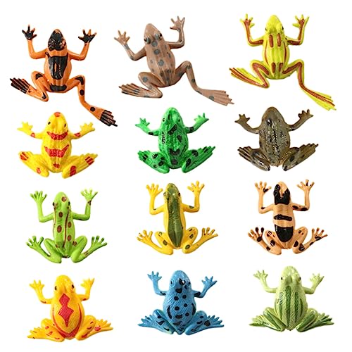 24Stücke Teiliges Imitationsmodell von Realistische Froschspielzeuge aus Hochwertigem für Lernspiele und Dekoration von Toyvian