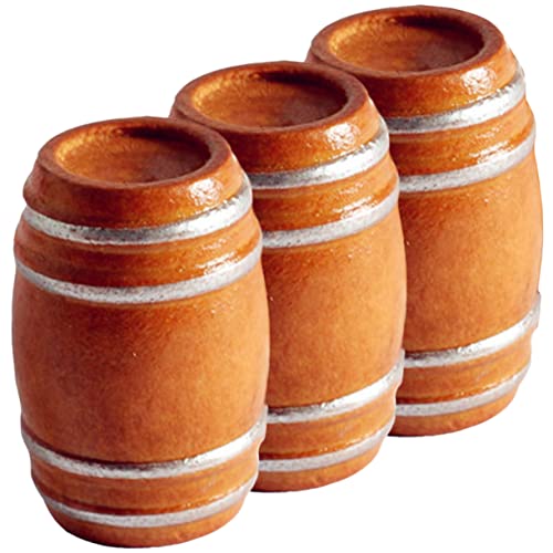 3St Mini-Eimer-Modell für kinderspielzeug spielsachen stylingbã¼rsten spielsachen für Deckel Bier Wasser Wein Mini Hausfass Mini-Hausverzierung Buche Toyvian von Toyvian