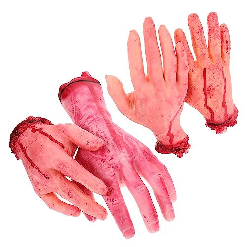 4Stücke Teiliges Halloween Requisiten Set mit Gruseligen Gebrochenen Handteilen Menschliche Körperteile für Geisterhäuser und Scherze Halloween Partys von Toyvian