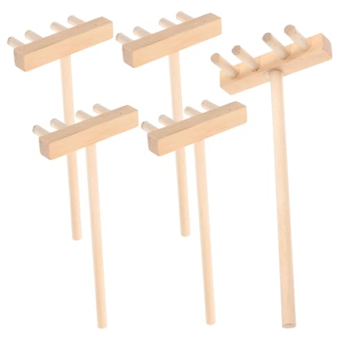 5Stücke Holzrechen Teiliges Sandtisch Zubehör für Zen Garten und Sandspielzeug Dekorative Rechen für Tischdekoration und Kreative Sandmalerei von Toyvian