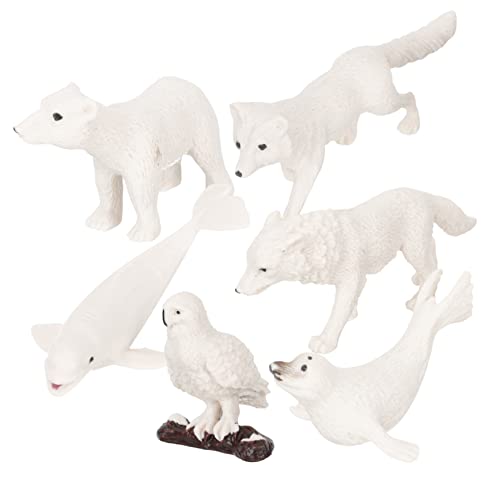 6 Stück Teiliges Handbemalter Wildtierfiguren für Winter Outdoor Kreativität und Bildung von Toyvian