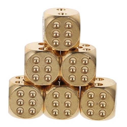 6 Stück Teiliges Messing Solide Handwerkswürfel für Tischspiele Kreative Party Requisiten Kleine Metallwürfel für Spaß und Freude 6 Stück Teiliges Messing Solide Handwerkswürfel für Tischspiele Kreative Party Requisiten Kleine Metallwürfel für Spaß und Freude von Toyvian