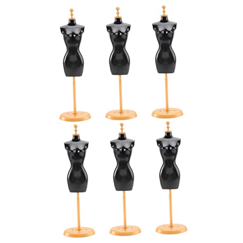 6 Stück Teiliges Puppen Kleiderständer Schwarz Kleiderbügel für Puppenmode für Miniaturhäuser und Puppenaccessoires Platzsparend von Toyvian