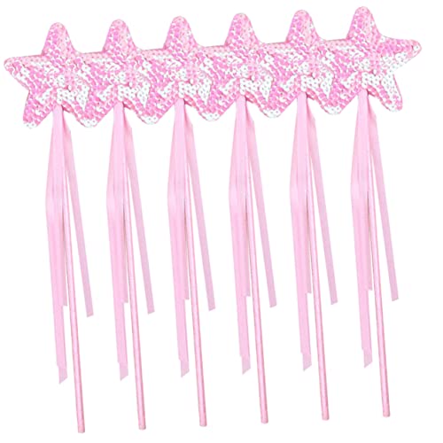 6Stücke Teiliges Pailletten Feenstab Glitzernde Stern Zauberstäbe für Geburtstagsfeiern Halloween und Cosplay Dress Up Requisiten von Toyvian