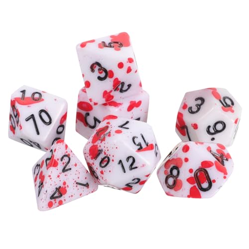7 Stück Teiliges Blutwürfel Acrylwürfel für Rollenspiele und Brettspiele mit Blutigen Spritzern für Partys und Gesellige Runden 7 Stück Teiliges Blutwürfel Acrylwürfel für Rollenspiele und Brettspiele mit Blutigen Spritzern für Partys und Gesellige Runden von Toyvian