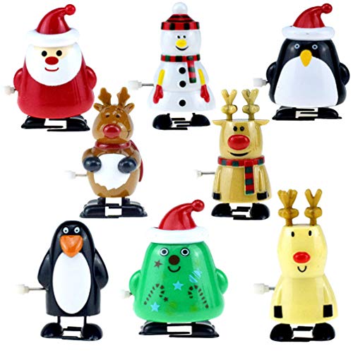8 Stücke Kinder Aufziehspielzeug Wind Up Pinguin Rentier Weihnachtsbaum Schneemann Weihnachtsmann Figur Uhrwerk Spielzeug Aufziehfigur Weihnachten Deko Figuren für Baby Kinder von Toyvian