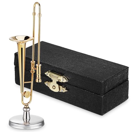 Toyvian 1/12 Miniatur-Musikinstrument Winziges Mini-Kunststoff-Messinginstrument Saxophon Trompete Posaune Miniaturen Puppenhaus-Dekorationszubehör Puppenhaus-Zubehör von Toyvian