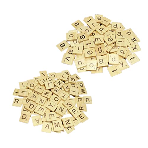 Toyvian Alphabet-Puzzle 1 200 Stück Buchstabenfliesen Aus Buchstaben Zum Basteln Buchstabenrätsel Frühe Erziehung Alphabet-rätsel Holzscheiben Kreuzworträtsel Anhänger Kind Bambus von Toyvian