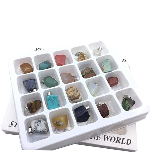 Toyvian 1 Box Mit 20 Steinen Sammlung Von Edelsteinen Zum Basteln Quarzstein Anhänger Fundstücke Edelsteine Natürliche Edelsteine ​​Zum Basteln Mineralsteinproben von Toyvian
