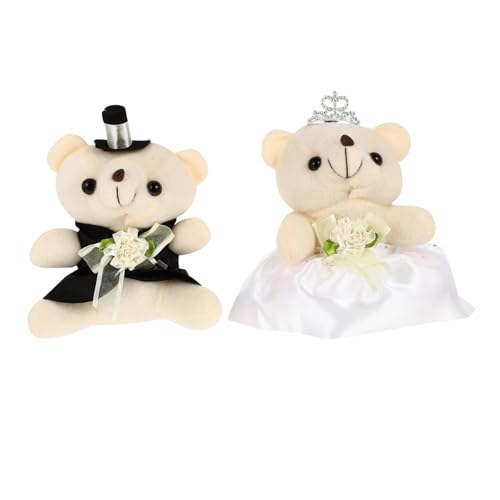Toyvian Bärenpuppenpaar für Braut und Bräutigam Entzückende Hochzeitsdekoration Zum Valentinstag Wohnzimmer PlüSch Braut Und BräUtigam- und Schlafzimmerdekoration von Toyvian