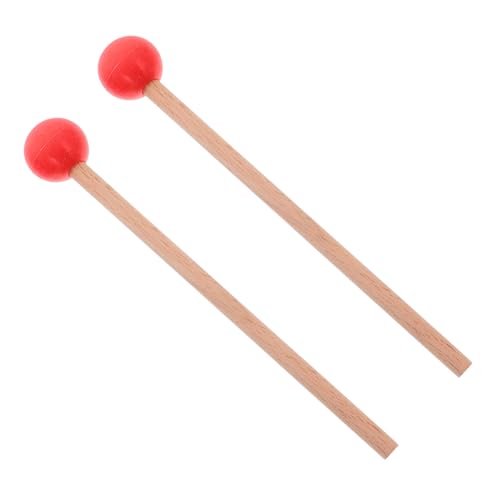 Toyvian 1 Paar Marimbaschlägel Drumstick Trommelstöcke Erwachsene Xylophon Instrumente Schlägel für Schlagtrommeln Marimba-Sticks Percussion-Zubehör Zungentrommelzubehör Buchenholz rot von Toyvian
