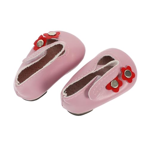 Toyvian 1 Paar Puppenschuhe aus PU für Puppen Miniaturschuhe mit Blumenapplikationen Zubehör für Puppenkostüme Kreativität und Interaktion mit Kindern von Toyvian
