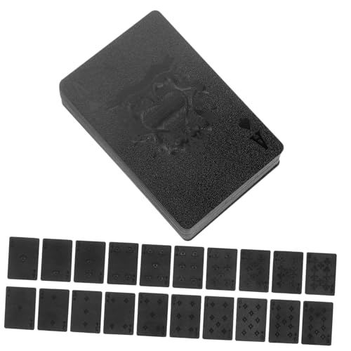 Toyvian 1 Packung Schwarz Goldene wasserdichte Spielkarten Muster Große Spielkarten Partyspiel Pokerkarten Goldenes Pokerkartenspiel Pik Waschbare Pokerkarten Goldene Spielkarten von Toyvian