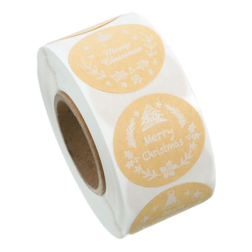 Toyvian 1 Rolle 500 Stück Weihnachtsaufkleber Weihnachtsverschönerungsaufkleber Siegelaufkleber Für Weihnachtssiegeletikett Verpackungsetikett Geschenksiegelaufkleber Papier von Toyvian