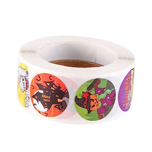 Toyvian 1 Rolle Halloween Siegelgeschenkaufkleber Seltsame Bastelaufkleber Für Halloween Seltsame Kinderdekoration Seltsamer -bastelaufkleber Halloween-Aufkleber von Toyvian