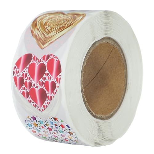 Toyvian 1 Rolle Liebe Aufkleber Hochzeitsgeschenk Aufkleber Hochzeit Etikett Gastgeschenke Hochzeit Briefumschläge Hochzeitsdekoration Dekorative Herzaufkleber Rosy Beschichtetes Papier von Toyvian
