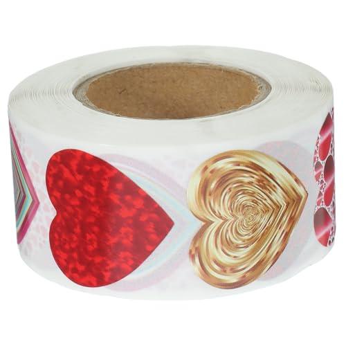 Toyvian 1 Rolle Liebesaufkleber Dekorationsanhänger Nagelaufkleber Etikettenaufkleber Herzaufkleber Valentinstagsaufkleber Herzaufkleber Beschichtetes Papier Rosig von Toyvian