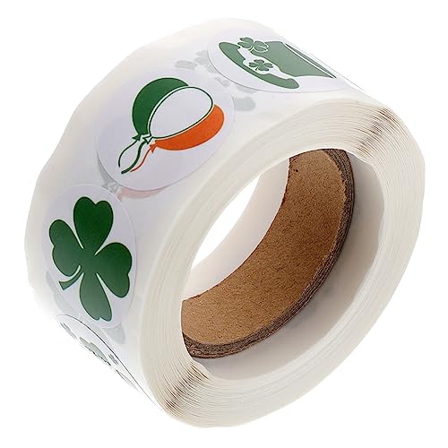 Toyvian 1 Rolle St. Patricks Day St. Patricks Aufkleber Dekorativer Aufkleber Geschenktütenaufkleber Runder Siegelaufkleber Selbstklebender Aufkleber St. Patricks Etikett Papier von Toyvian