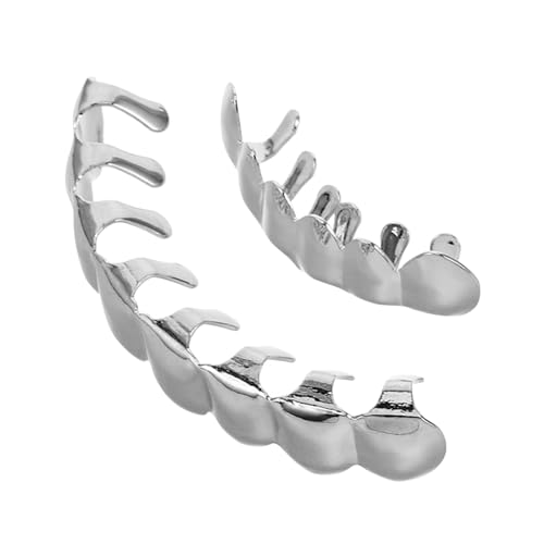 Toyvian 1 Satz 8 Stück Foto -Requisiten Zähne Silbern Silberzähne Zähnegrills Cosplay Zähne Requisiten Zahn Edelsteine Mund Zähne Grillen Mundstück Kostüm Silberne Zahnkappen Silver von Toyvian