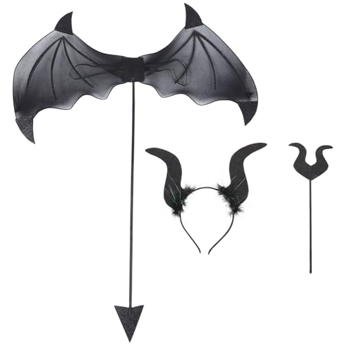 Toyvian 1 Satz Abschlussball Verkleiden Kopf Kostüm Cosplay Teufelsschwanz Stirnbänder Teufelsflügel Halloween -Dekoration Kostümzubehör Teufel Kostüm Requisit Haarband Stoff Black Toyvian 1 Satz Abschlussball Verkleiden Kopf Kostüm Cosplay Teufelsschwanz Stirnbänder Teufelsflügel Halloween -Dekoration Kostümzubehör Teufel Kostüm Requisit Haarband Stoff Black von Toyvian
