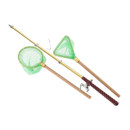 Toyvian Puppenhaus Miniatur Angelrute Netz Set Jungen Und Mädchen Spielzeug Mini Angelrute Für Sammler von Toyvian