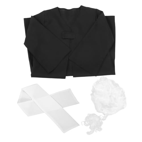 Toyvian Unisex Jungen Und Mädchen Richter Kostüme Für Party Richter Anwalt Perücke Set Richter Perücke Für Rollenspiele von Toyvian