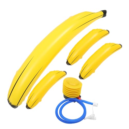Toyvian 1 Satz Aufblasbare Banane Aufblasbare Frucht Bananenmodell Bananenballon Aufblasbarer Bananenspiel-Requisite Aufblasbares Bananenring-wurfspiel Kandierte Früchte Strand Säule PVC von Toyvian