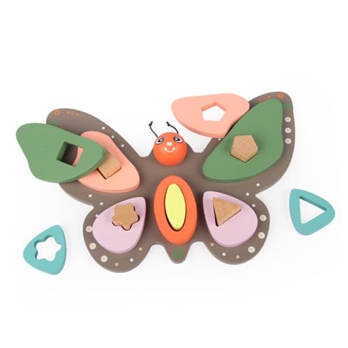 Toyvian 1 Satz Aus Schmetterlingsbausteinen Geometrie Bausteine ​​ Geometrie Passende Spielzeuge Geometrische Stapelblöcke Intelligenz Stapelblock Hölzern von Toyvian