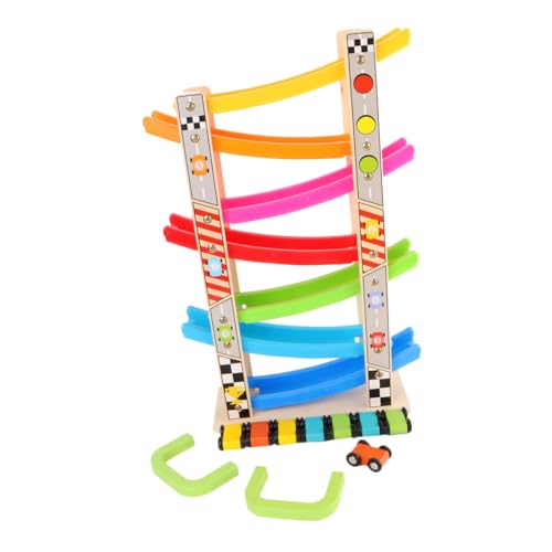 Toyvian 1 Satz Auto gleitleiter interaktives Interactive Toys Pädagogisches für kinderzimmer Auto-Gleitbahn Rennstrecke mit Holzrampe Bambus Colorful von Toyvian