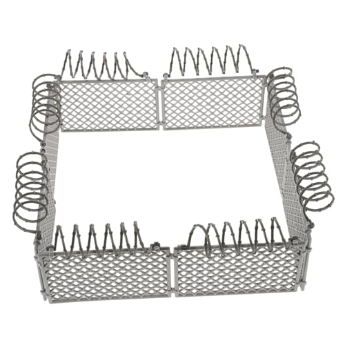 Toyvian 1 Satz Bausteinschutznetz Miniatur Zaun Mini-Zäune-Modell klein Häftling puppenhauszubehör spielset Festungsszenario Zubehör Gefängnis Modell Gefängnismodell Plastik Light Grey von Toyvian
