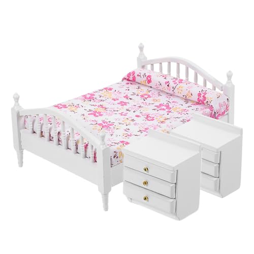 Toyvian 1 Satz Bett und Nachttisch Robustes Holz für Kleine Räume Fördert Kreativität und Problemlösendes Vollständige Schlafzimmerausstattung für Fantasievolles Spiel von Toyvian