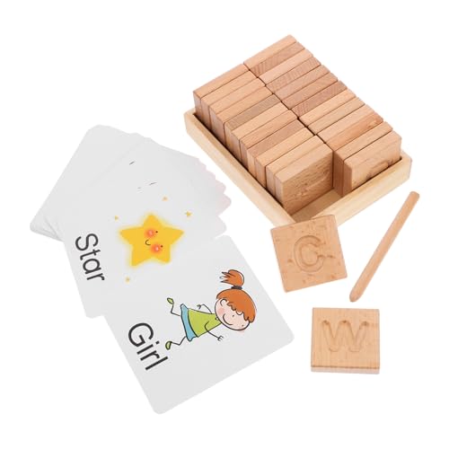 Toyvian 1 Satz Briefverfolgungsbrett englisches buchstabierspiel Kleinkind-Puzzle Alphabet-Buchstabierspiele für Buchstabenblock Lernen Buchstabenrätsel Papier Beige von Toyvian