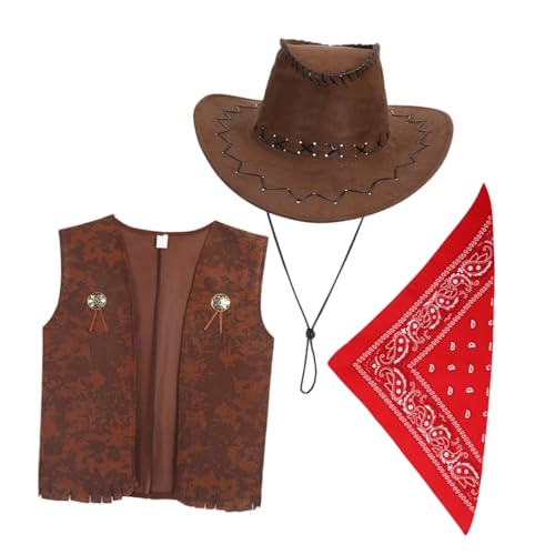 Toyvian 1 Satz Cowboy-outfit Für Kinder Cowboyweste Halloween-cowboy-kostüm Cowboy-rollenspiel-kostüm Cowboyhut Für Kinder Cowboykostüm Für Jungen Braune Weste Kinderkostüm Stoff 33cm/15Inch Toyvian 1 Satz Cowboy-outfit Für Kinder Cowboyweste Halloween-cowboy-kostüm Cowboy-rollenspiel-kostüm Cowboyhut Für Kinder Cowboykostüm Für Jungen Braune Weste Kinderkostüm Stoff 33cm/15Inch von Toyvian