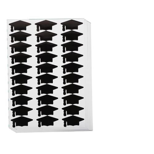 Toyvian 1 Satz Doktorhut Aufkleber Tabs Aufkleber Scrapbooking Abschlusskappe Nagelaufkleber Aufkleber Basteln Spielaufkleber Verpackungsaufkleber Papier Schwarz 10 Blatt von Toyvian