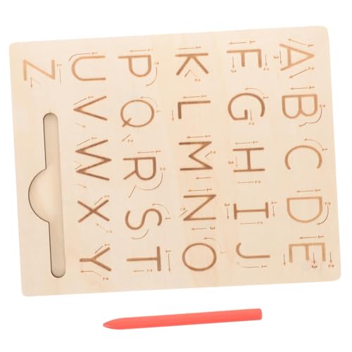 Toyvian 1 Satz Doppelseitige Alphabettafel Buchstabenverfolgung Alphabet-übungsbrett Zum Nachzeichnen Von Alphabeten Buchstabenerkennungstafel Alphabetspielzeug Übungstafel Holz von Toyvian