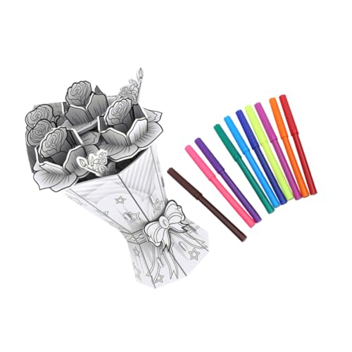 Toyvian 1 Satz Dreidimensionale des Graffiti 3D Dekoratives Blumenpuzzle Handgemachtes Puzzle Gemaltes Puzzle Kinderfilz Cartoon-Puzzle Kinderspielzeug 3D- 3D-Puzzle Papier von Toyvian