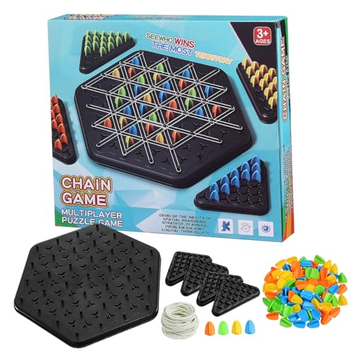 Toyvian 1 Satz Dreieckskettenschach Strategisch Kettendreieck-schachspiel Dreiecksschachspiel Kettendreieckschach Ketten-dreieck-Spiel Dreiecksschach-brettspiel Kettenspiel Plastik von Toyvian